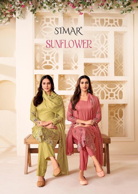 Sunflower By Glossy Simar Pure Pashmina Dress Materials 